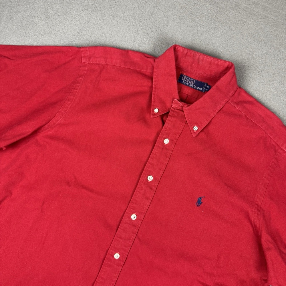 Vintage 90s Polo Ralph Lauren Blake Button Shirt Large Red Outdoors Mens